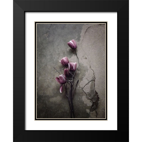 The Tulip Black Modern Wood Framed Art Print with Double Matting by Lagaa, Kahar