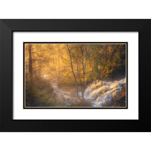 First Light Black Modern Wood Framed Art Print with Double Matting by Askeland, Rune