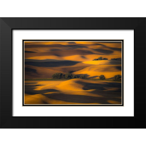 Autumn Of Rolling Hills Black Modern Wood Framed Art Print with Double Matting by Kim, Eunice