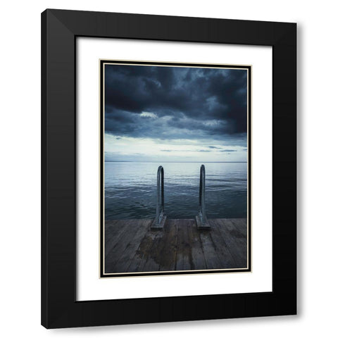 Moody Jetty Black Modern Wood Framed Art Print with Double Matting by Lindsten, Christian