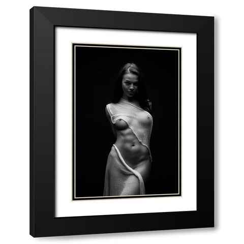 Black Milk Black Modern Wood Framed Art Print with Double Matting by Belovodchenko, Anton