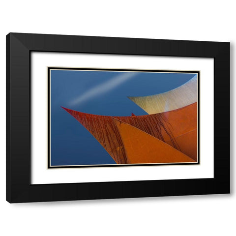Whimsical Points Black Modern Wood Framed Art Print with Double Matting by van Son, Greetje