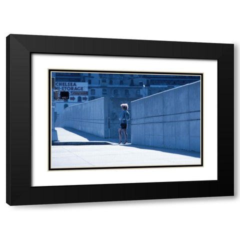 Streetwork-From The Series Qnew York Bluesq Black Modern Wood Framed Art Print with Double Matting by Matthes, Dieter