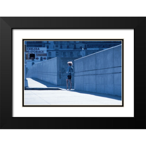 Streetwork-From The Series Qnew York Bluesq Black Modern Wood Framed Art Print with Double Matting by Matthes, Dieter