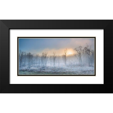 A Touch Of Winter Black Modern Wood Framed Art Print with Double Matting by Jochen, Burger
