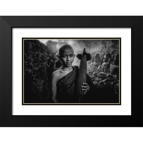 No.43 Black Modern Wood Framed Art Print with Double Matting by M, Adirek
