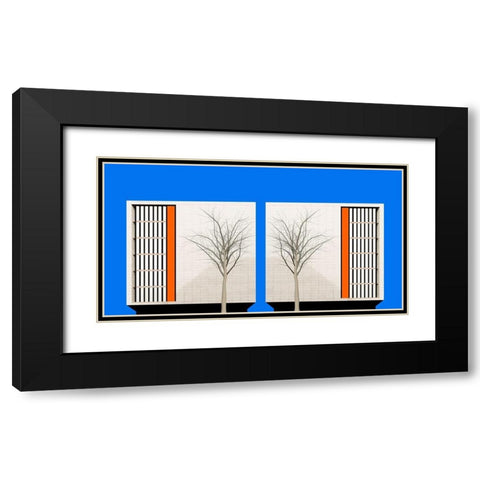 Twins Black Modern Wood Framed Art Print with Double Matting by Schuster, Inge