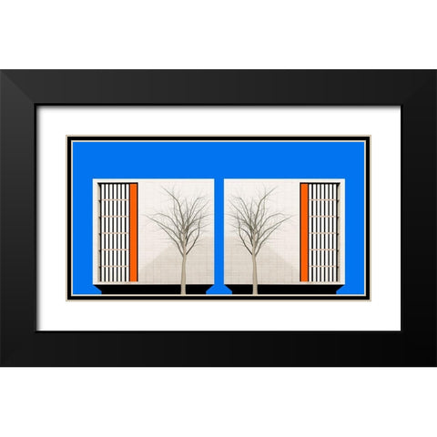 Twins Black Modern Wood Framed Art Print with Double Matting by Schuster, Inge
