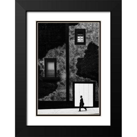 Displacement Black Modern Wood Framed Art Print with Double Matting by Abrantes, Paulo