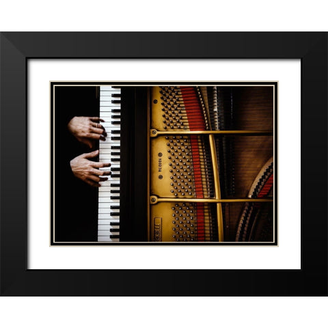 The Pianist Black Modern Wood Framed Art Print with Double Matting by Rapagna, Sergio