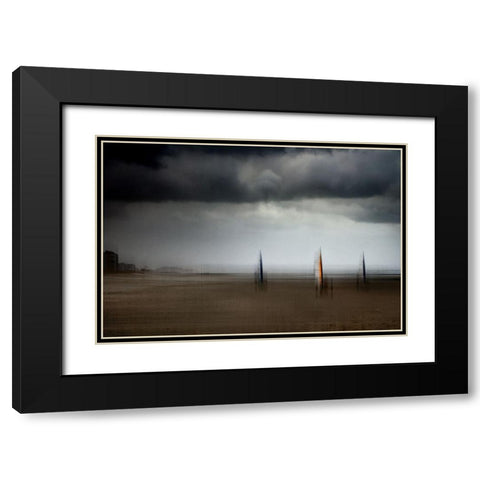 Riders On The Storm Black Modern Wood Framed Art Print with Double Matting by Flour, Bruno
