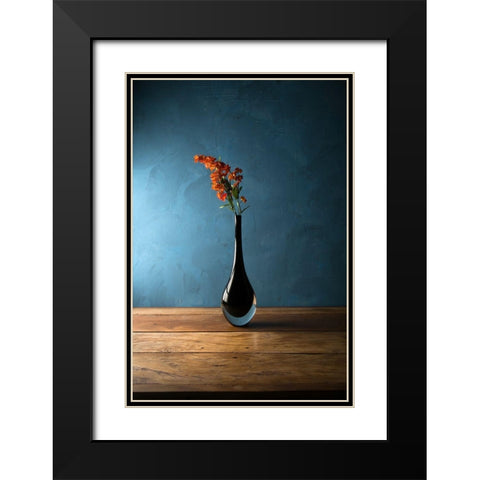The Blue Black Modern Wood Framed Art Print with Double Matting by Laercio, Luiz