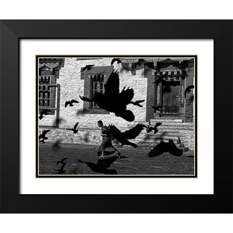 Elsewhere In The World Black Modern Wood Framed Art Print with Double Matting by Pizzocaro, Giorgio