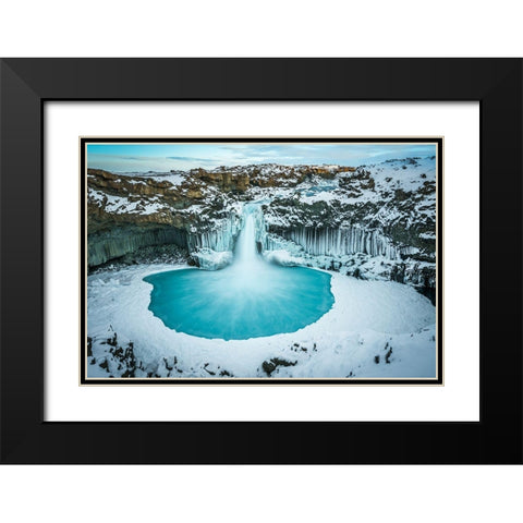 Azure Blue Bliss Black Modern Wood Framed Art Print with Double Matting by C. Sink, Jeffrey