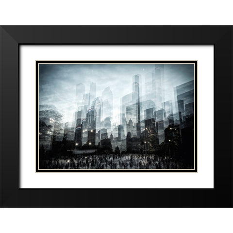 Untitled Black Modern Wood Framed Art Print with Double Matting by Lacz, Krisztina