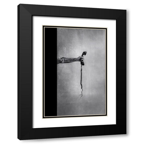 Broken Communication Black Modern Wood Framed Art Print with Double Matting by Clough, Stephen