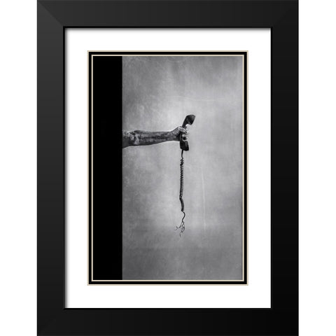 Broken Communication Black Modern Wood Framed Art Print with Double Matting by Clough, Stephen