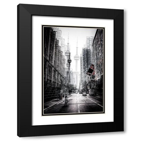 On The Streets Of Toronto Black Modern Wood Framed Art Print with Double Matting by Chiriaco, Carmine