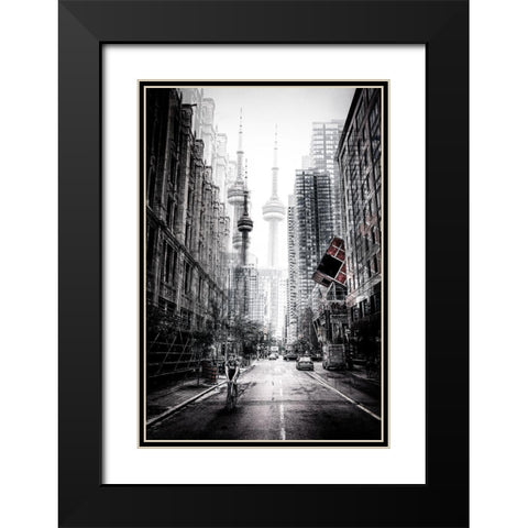 On The Streets Of Toronto Black Modern Wood Framed Art Print with Double Matting by Chiriaco, Carmine
