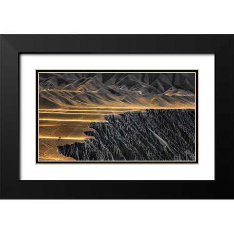 The Wrinkles Of God Black Modern Wood Framed Art Print with Double Matting by Selions