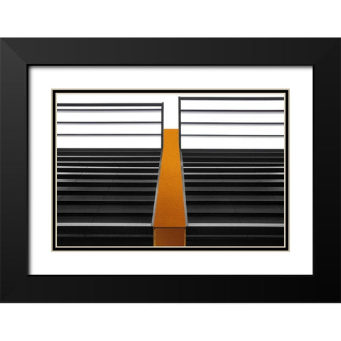Golden Bar Black Modern Wood Framed Art Print with Double Matting by Claes, Gilbert