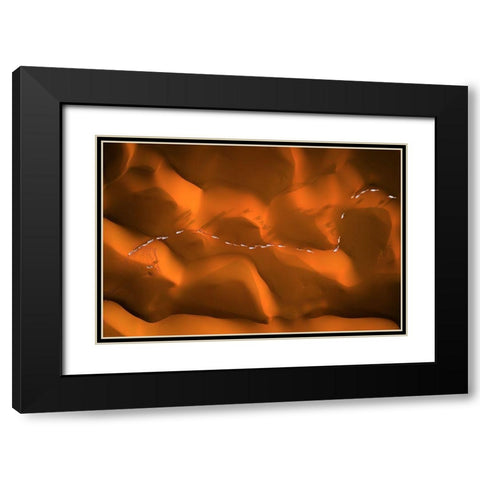 The Path Of Camels Across The Sands Black Modern Wood Framed Art Print with Double Matting by Alnassar, Abdullah