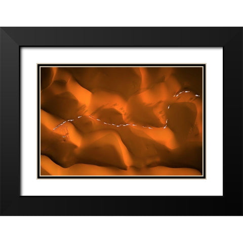 The Path Of Camels Across The Sands Black Modern Wood Framed Art Print with Double Matting by Alnassar, Abdullah