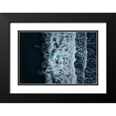 Wipeout Black Modern Wood Framed Art Print with Double Matting by Sakai, Takane