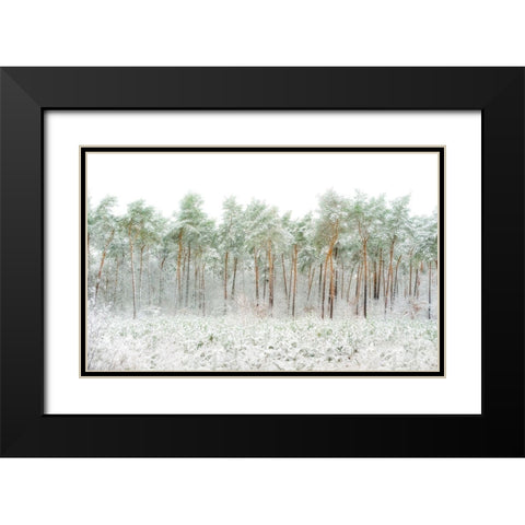 Snow World Black Modern Wood Framed Art Print with Double Matting by Van Son, Greetje