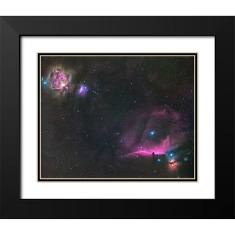 Orion Nebula And The Horsehead Black Modern Wood Framed Art Print with Double Matting by Auf Dem, Andrea