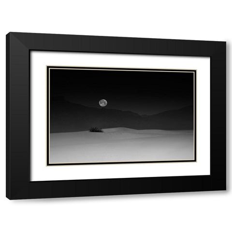 Full Moon Over White Sands Black Modern Wood Framed Art Print with Double Matting by Jacobs, Lydia