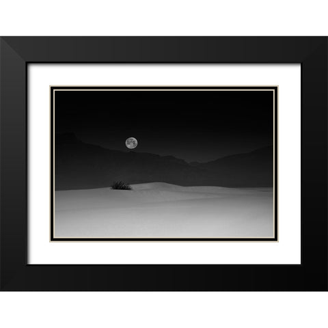 Full Moon Over White Sands Black Modern Wood Framed Art Print with Double Matting by Jacobs, Lydia