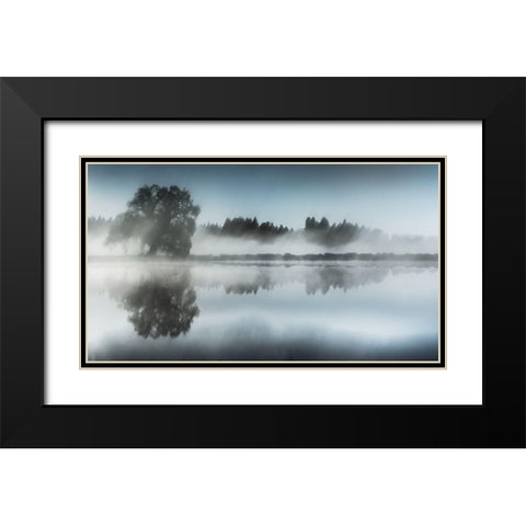 Foggy Day Black Modern Wood Framed Art Print with Double Matting by Eisenmann, Ulrike