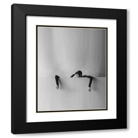Mind Hands Movement Black Modern Wood Framed Art Print with Double Matting by Hardibudi