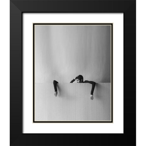 Mind Hands Movement Black Modern Wood Framed Art Print with Double Matting by Hardibudi