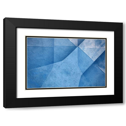 Blue Abstract Black Modern Wood Framed Art Print with Double Matting by Hawerkamp, Hans-Wolfgang