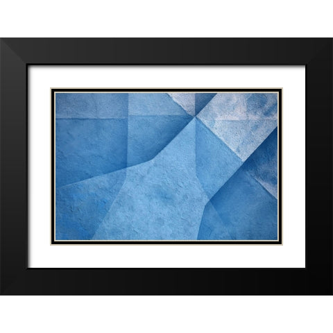 Blue Abstract Black Modern Wood Framed Art Print with Double Matting by Hawerkamp, Hans-Wolfgang