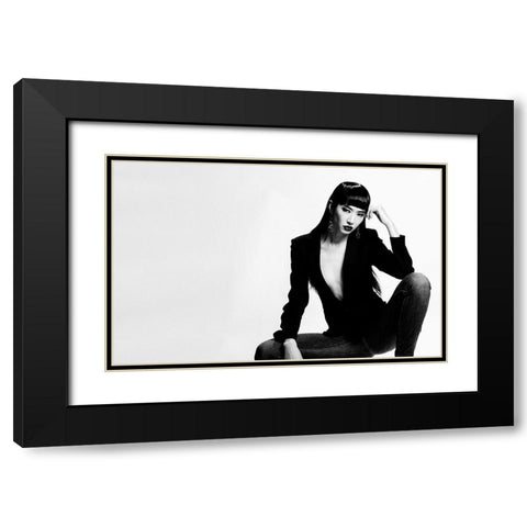 Less Is More Black Modern Wood Framed Art Print with Double Matting by Ishikawa, Keiichi