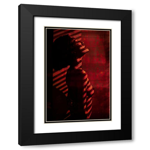 Shadow Over Me Black Modern Wood Framed Art Print with Double Matting by Chai Telan, Thanakorn