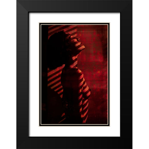 Shadow Over Me Black Modern Wood Framed Art Print with Double Matting by Chai Telan, Thanakorn