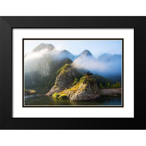 Wollyubong Black Modern Wood Framed Art Print with Double Matting by Namkoong, Bongok