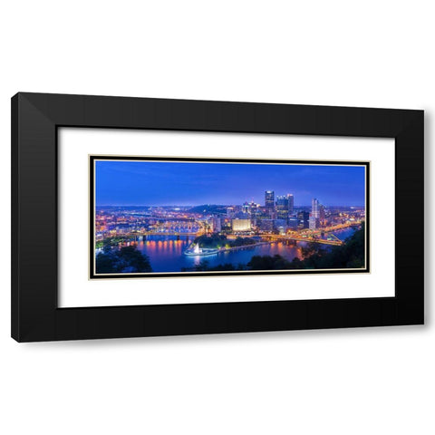 The Steel City Black Modern Wood Framed Art Print with Double Matting by Zheng, Michael