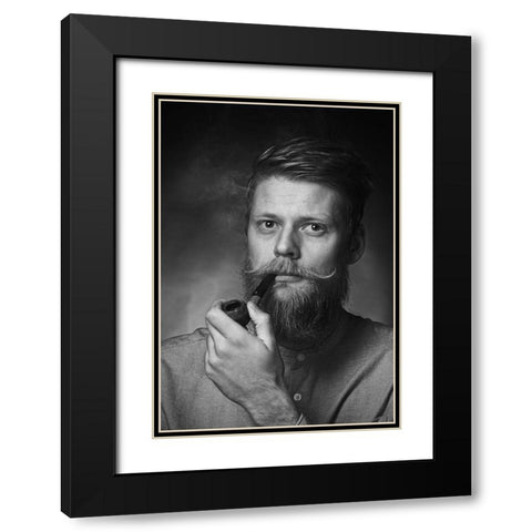 Untitled Black Modern Wood Framed Art Print with Double Matting by Stene, Grethe