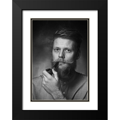 Untitled Black Modern Wood Framed Art Print with Double Matting by Stene, Grethe