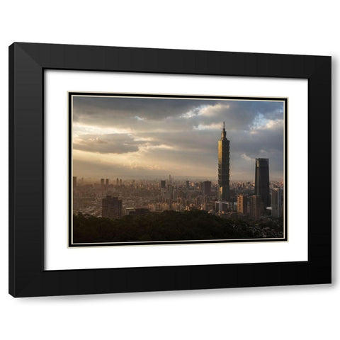 Struck By Lightning Black Modern Wood Framed Art Print with Double Matting by Wrobel, Karsten