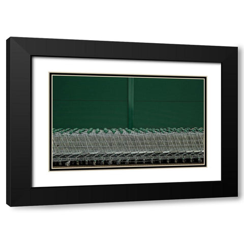 Shopping Trolleys Black Modern Wood Framed Art Print with Double Matting by Schuster, Inge