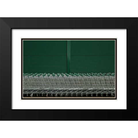 Shopping Trolleys Black Modern Wood Framed Art Print with Double Matting by Schuster, Inge