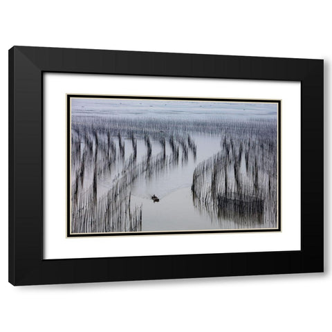 Return Home Black Modern Wood Framed Art Print with Double Matting by Woo Ryu, Shin