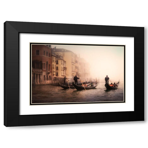 Foggy Venice Black Modern Wood Framed Art Print with Double Matting by Scherhag, Ute