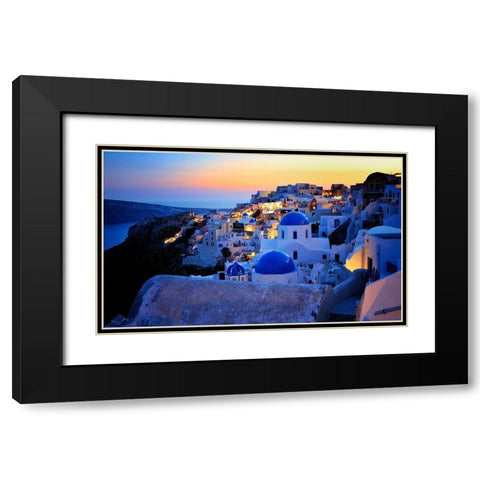 Santorini Island-Greece Black Modern Wood Framed Art Print with Double Matting by Froyda, Martin